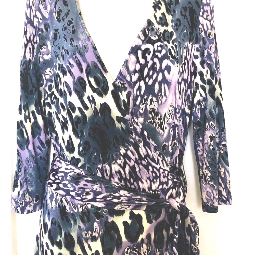 Steilmann Germany designed & made jersey wrap dress.muted animal print slimming…